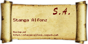 Stanga Alfonz névjegykártya